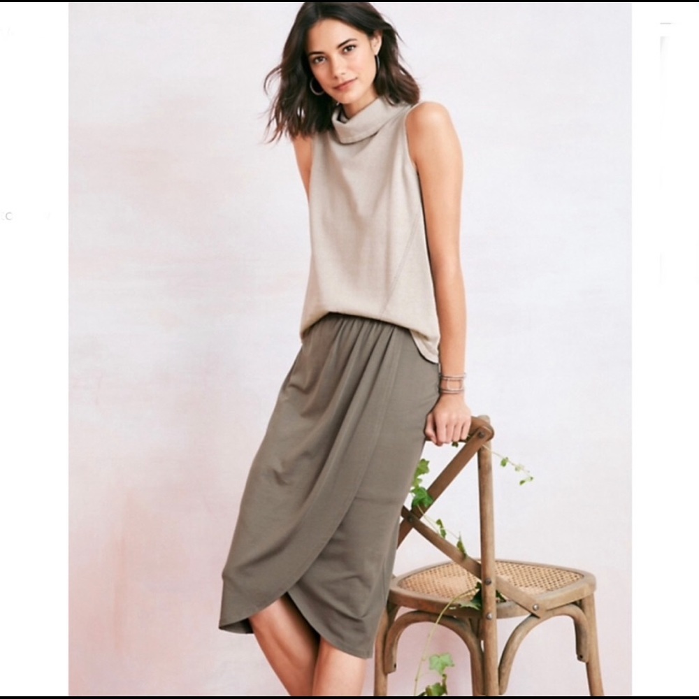 NWT Garnet Hill Knit MIDI Skirt